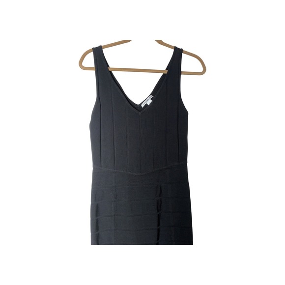 Dailia Collection Black V Neck Sleeveless Bodycon Knit Midi Dress Size S - Picture 2 of 8